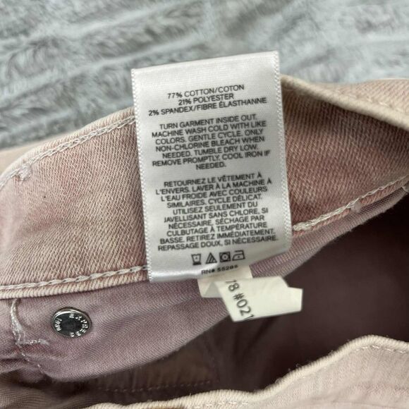 Express Jeans Women 6R High Rise Ankle Legging Skinny Stretch Denim Pink Pastel - Picture 6 of 9